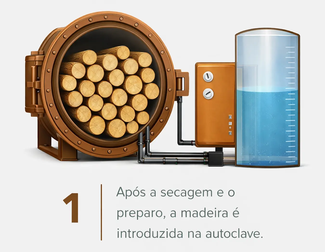 Tratamento de Eucalipto em Autoclave